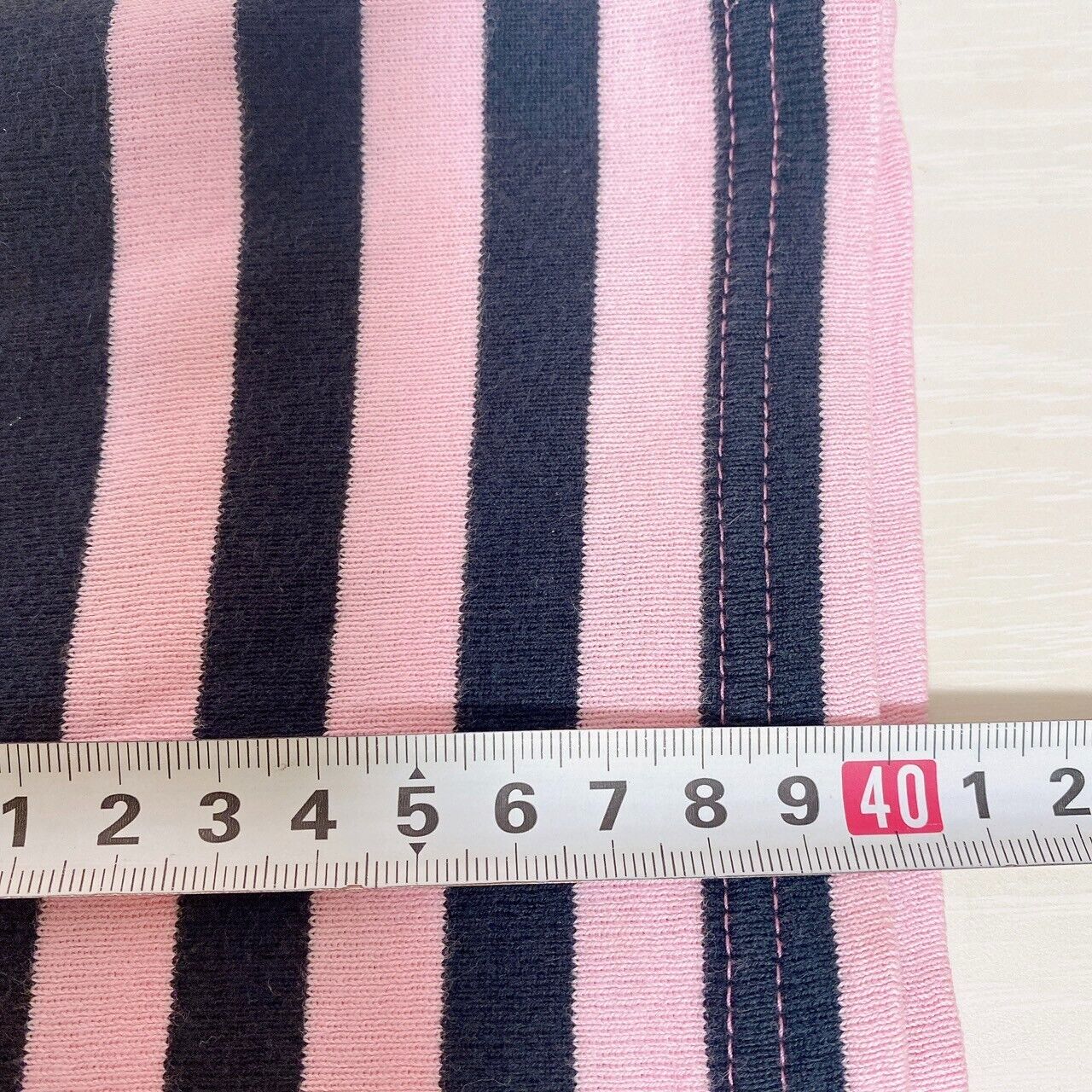 Mezzo Piano Long Sleeve T-Shirt Tops 120cm Pink Black Stripe Strawberry Ribbon