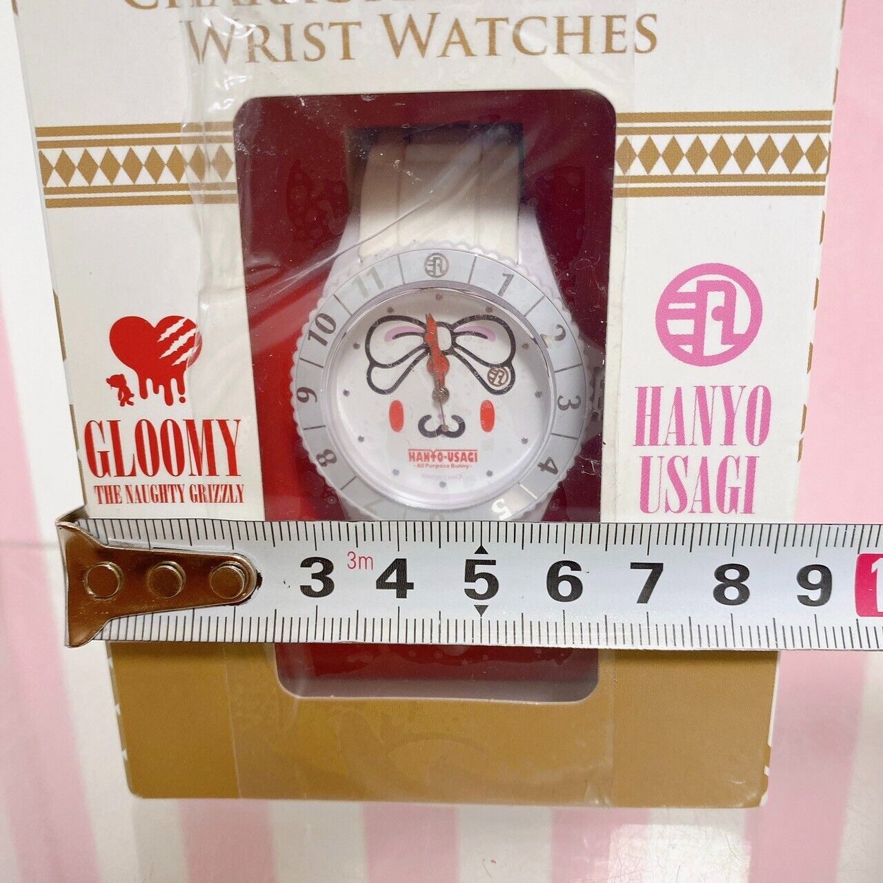 Taito Hanyou Usagi All Purpose Rabbit Watch White Rubber Gloomy Face Ribbon Rare