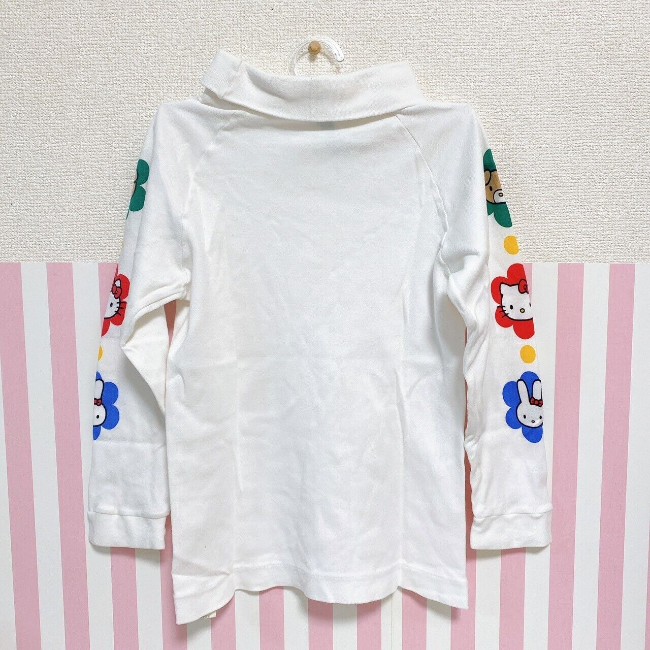 Sanrio Hello Kitty Long Sleeve T-shirt 120cm Tops White Bear Rabbit Cat Flower