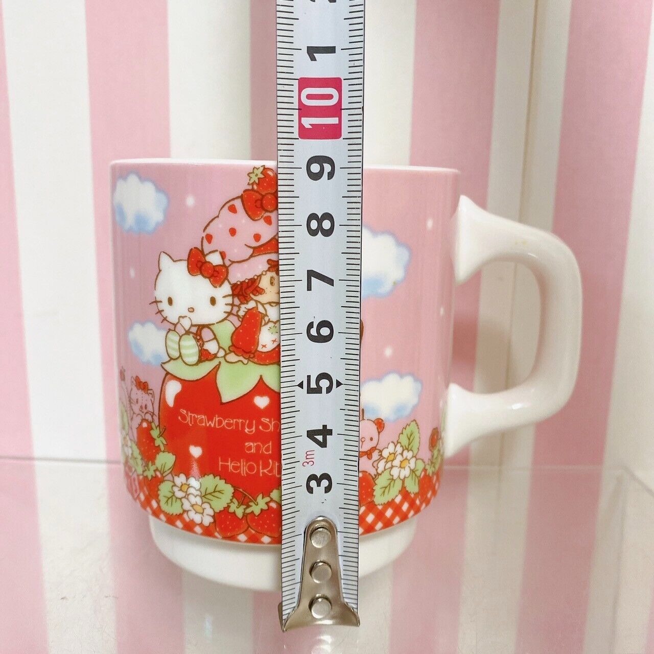 Sanrio Hello Kitty Strawberry Shortcake Collaboration Mug Cup Pink Kawaii Rare