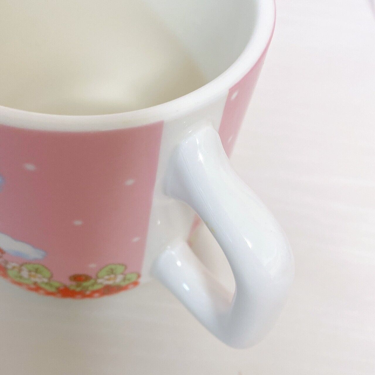 Sanrio Hello Kitty Strawberry Shortcake Collaboration Mug Cup Pink Kawaii Rare