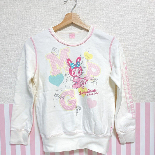 Mezzo Piano Sweatshirt Clothes 150cm White Berrie-chan Candy Rabbit M Cherry