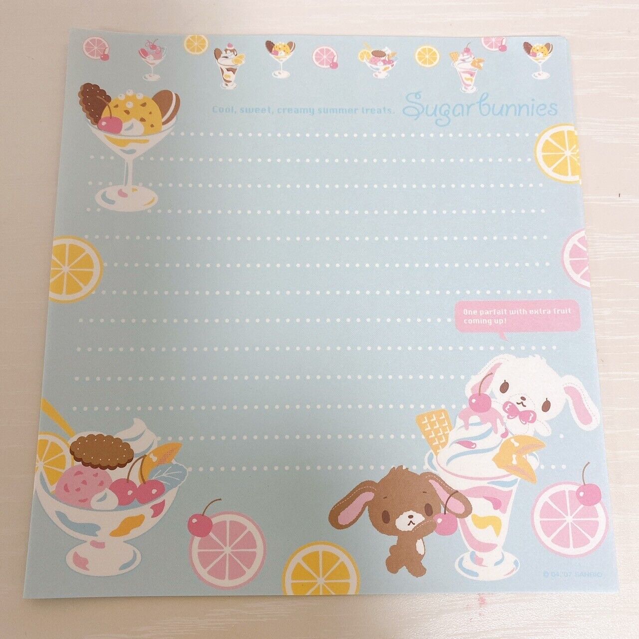 Sanrio Sugarbunnies Bunnies Letter Writing Envelope Set Stationery Shirousa Rare