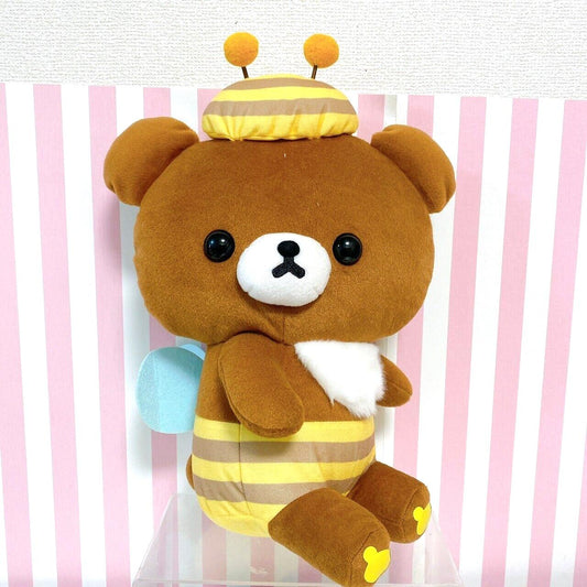 San-X Rilakkuma Chairoikoguma Plush Soft Stuffed Toy Brown Bee Costume Honey