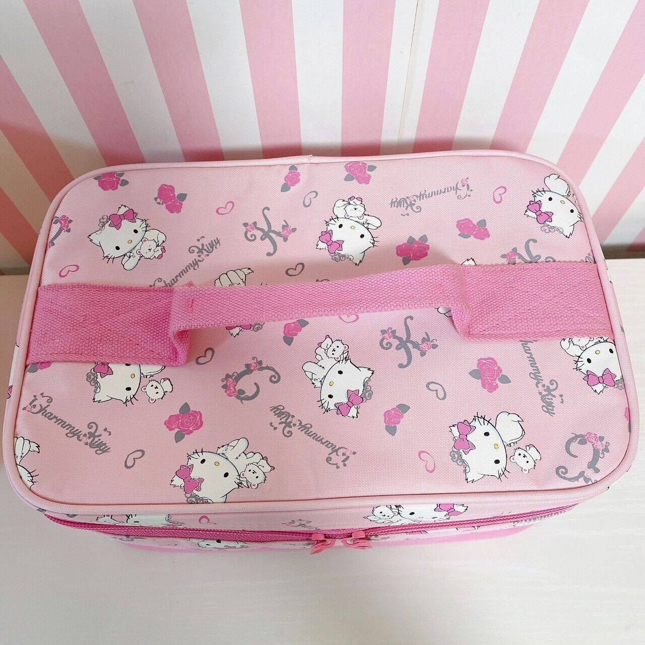 Sanrio Charmmy Charmy Kitty Picnic Set Lunch Box Bag Pink Cat Rose Kawaii Rare