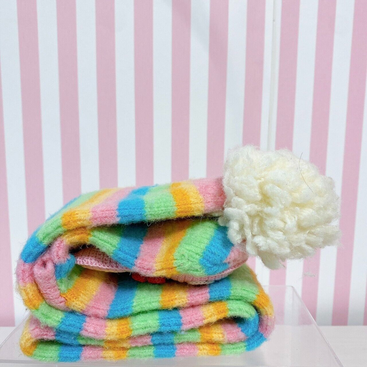 Mezzo Piano Muffler Winter Scarf Mimi Rabbit Rainbow Colorful Fluffy Kawaii Rare