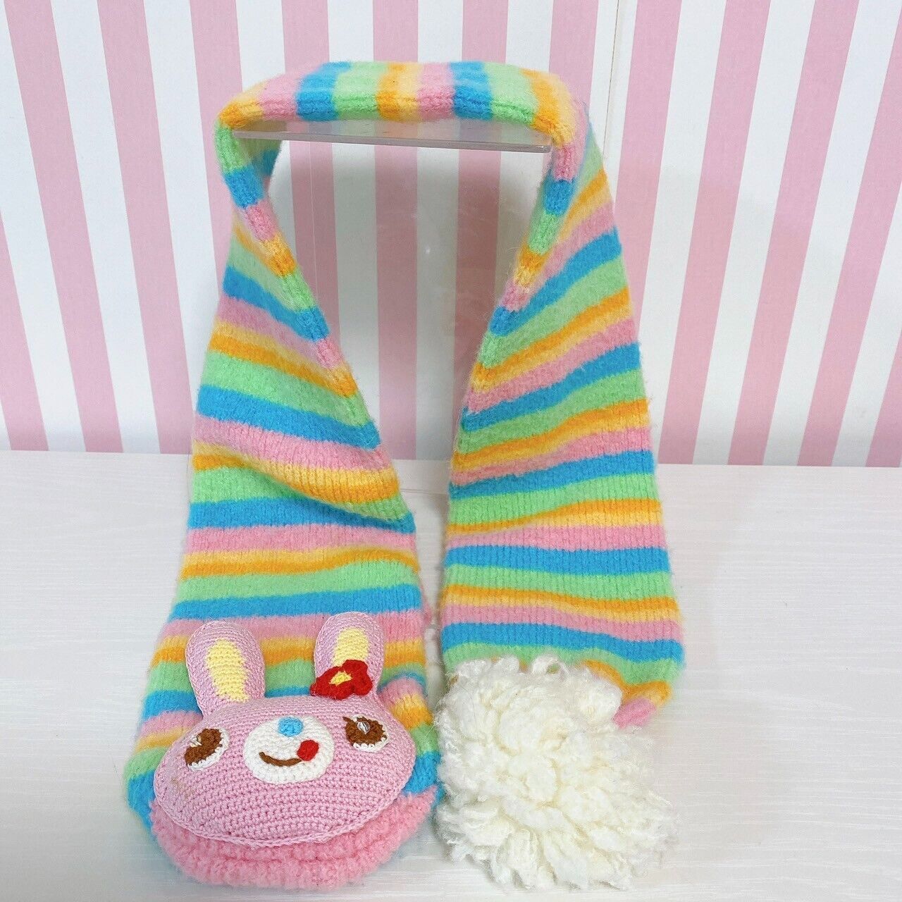 Mezzo Piano Muffler Winter Scarf Mimi Rabbit Rainbow Colorful Fluffy Kawaii Rare