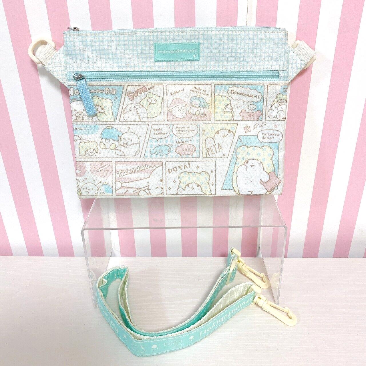 Sanrio Marumofu Biyori Pochette Sacoche Shoulder Bag Blue Mop White Bear Kawaii