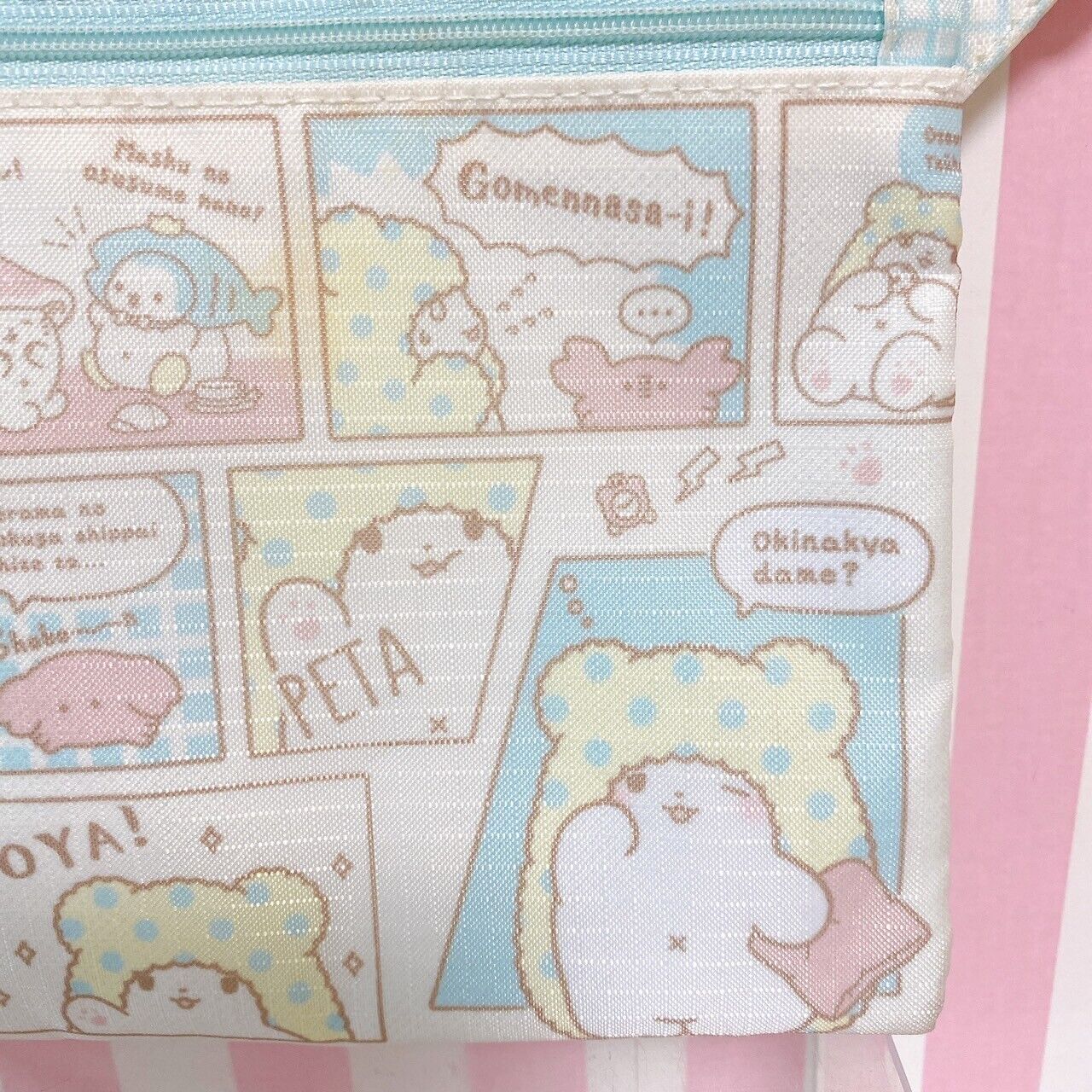 Sanrio Marumofu Biyori Pochette Sacoche Shoulder Bag Blue Mop White Bear Kawaii