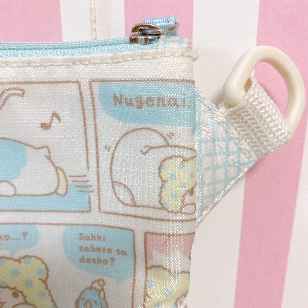 Sanrio Marumofu Biyori Pochette Sacoche Shoulder Bag Blue Mop White Bear Kawaii