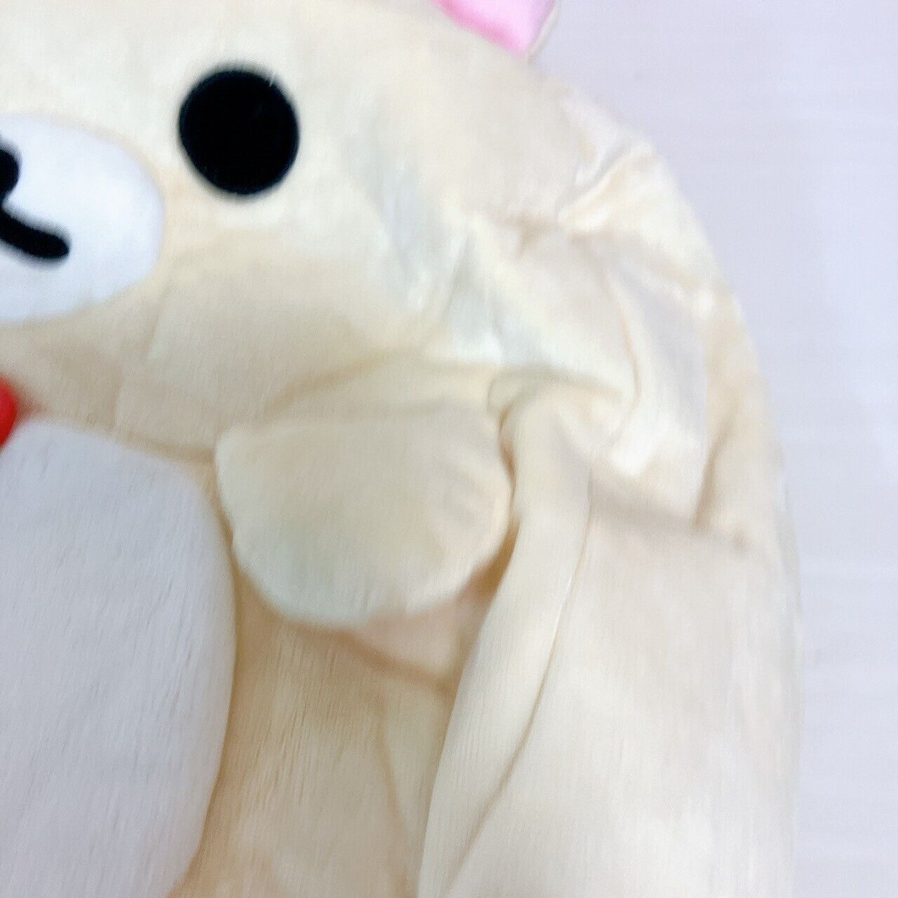 Korilakkuma Plush Backpack Rucksack Round White Soft Stuffed Toy Fluffy Rare