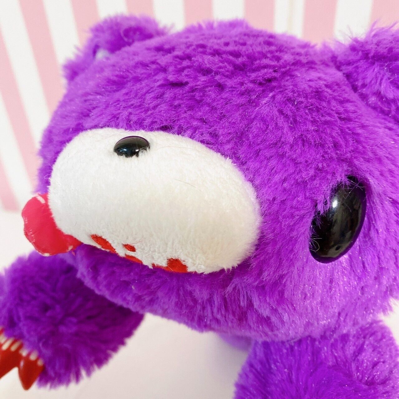 TAiTo Gloomy Bear Bloody Purple Plush Doll Soft Stuffed Toy Lying Fluffy CGP-185