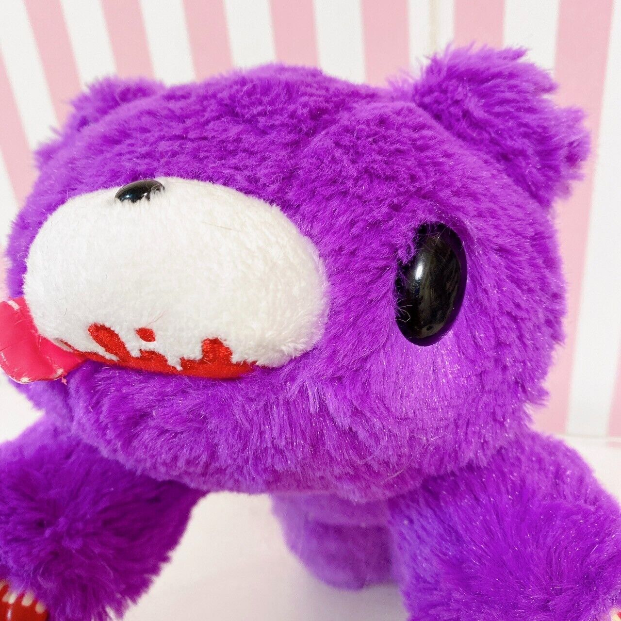 TAiTo Gloomy Bear Bloody Purple Plush Doll Soft Stuffed Toy Lying Fluffy CGP-185