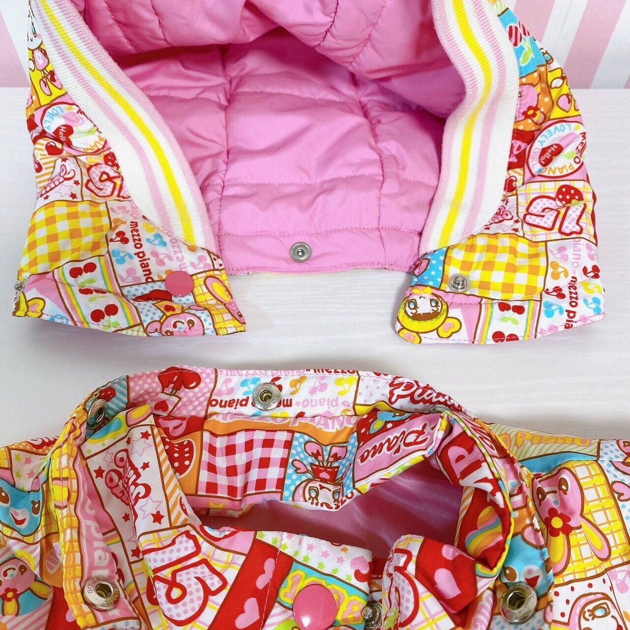 Mezzo Piano Kids Jacket 120cm Long Sleeve Pink All-over Pattern Colorful Kawaii