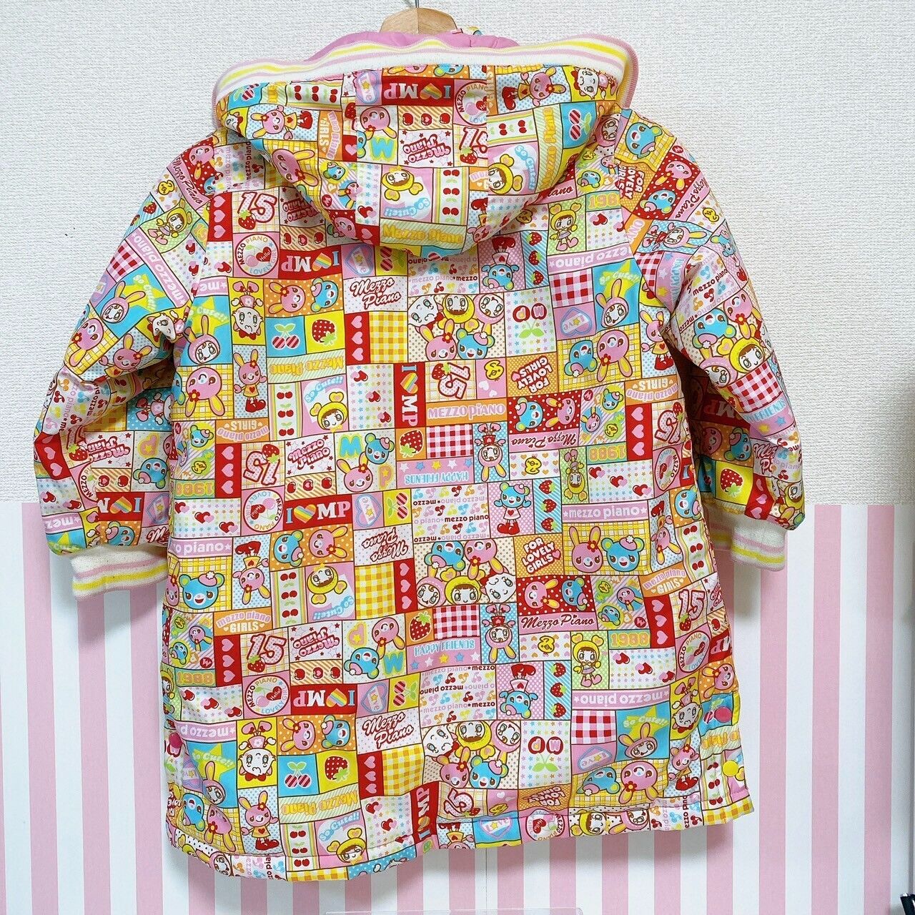 Mezzo Piano Kids Jacket 120cm Long Sleeve Pink All-over Pattern Colorful Kawaii