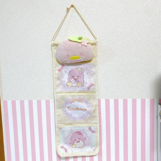 Sanrio Tuxedo Sam Wall Pocket Sakura Cherry Blossom Pink Flower Penguin Ribbon