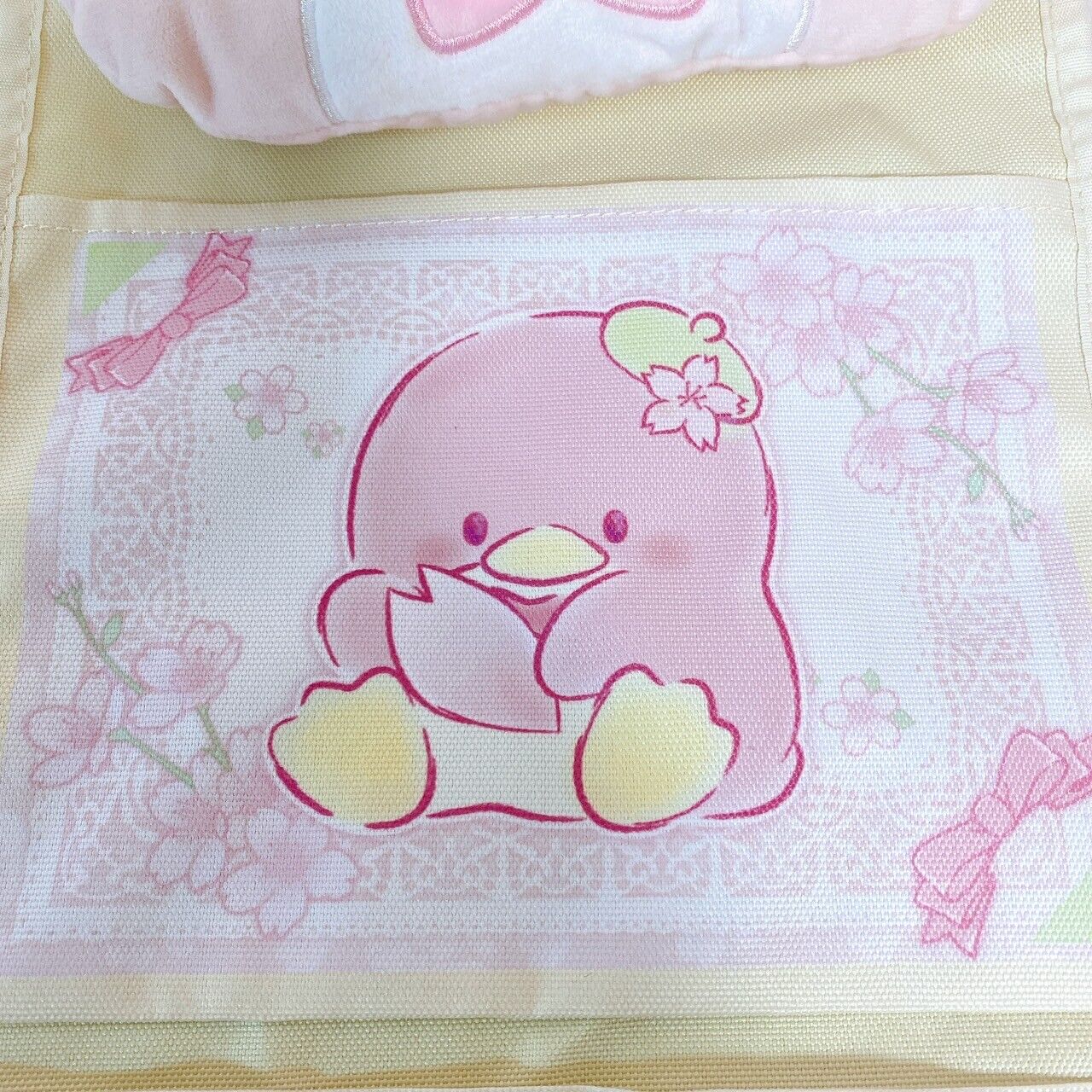 Sanrio Tuxedo Sam Wall Pocket Sakura Cherry Blossom Pink Flower Penguin Ribbon