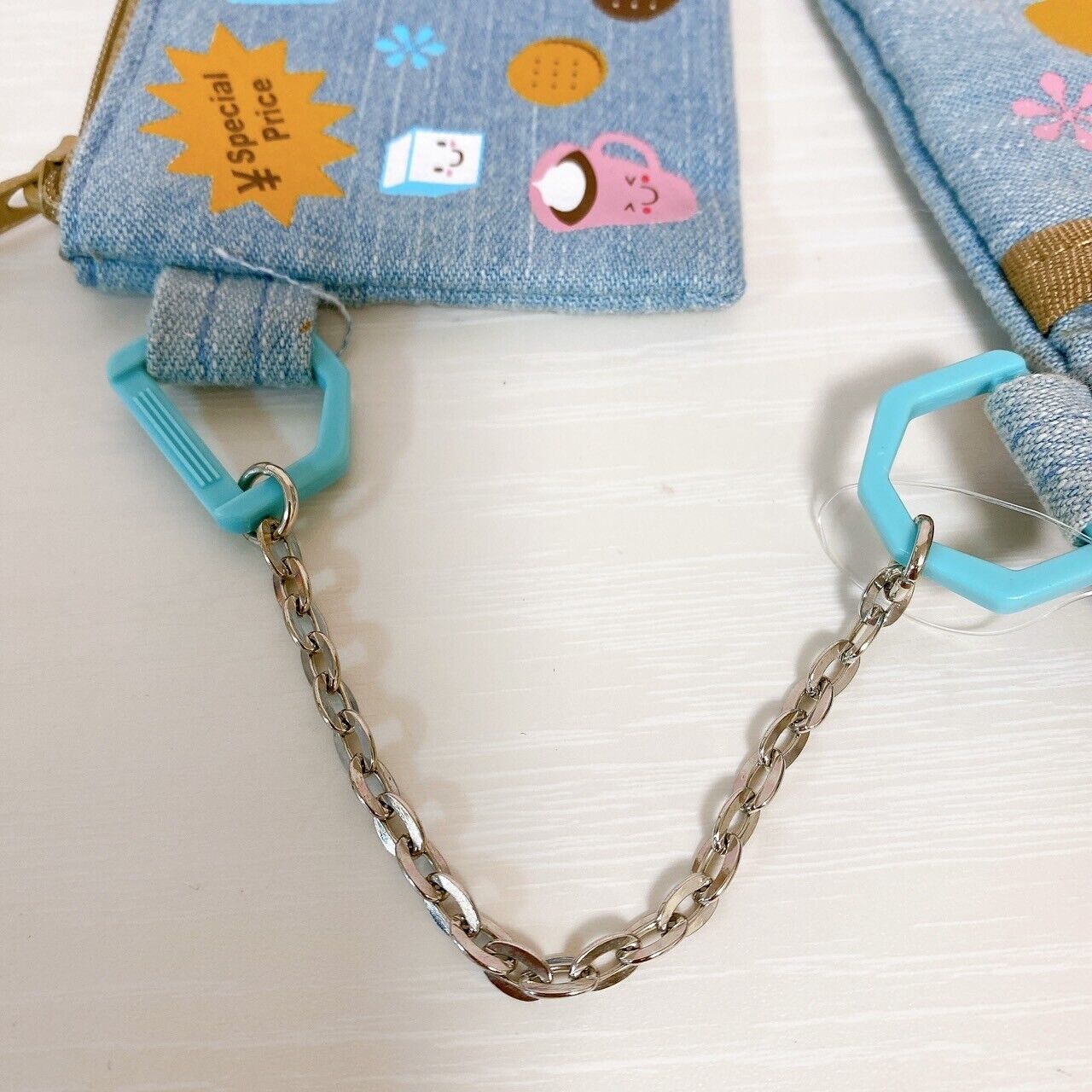 Sanrio Tenorikuma Mini Shoulder Pochette Pouch Bag Wallet Purse Set 2 Bear Chain