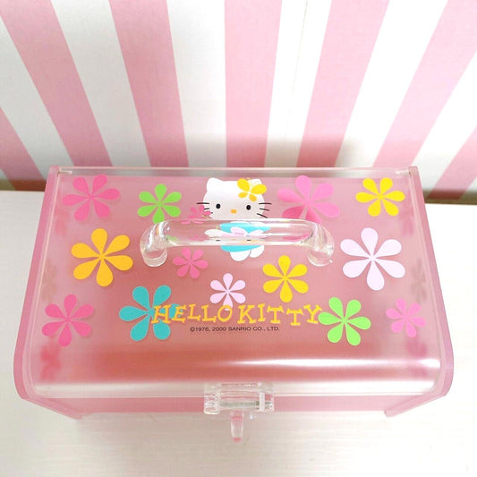 Sanrio Hello Kitty Accessory Case Box Pink Flower Cat Cleanness Angel Character