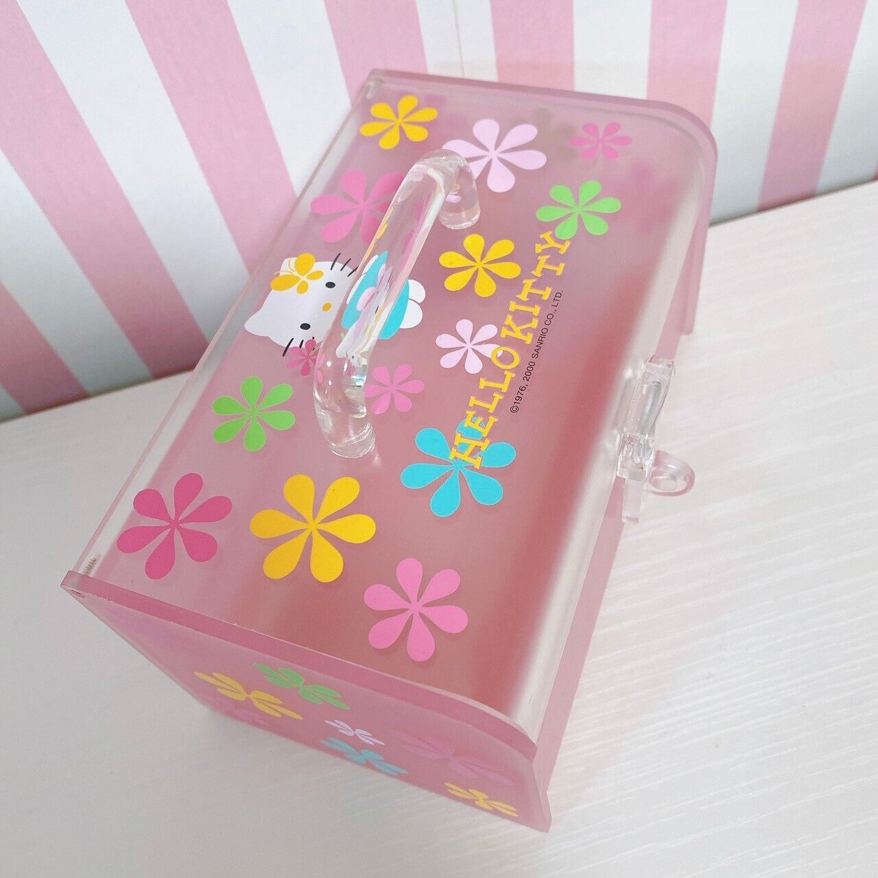 Sanrio Hello Kitty Accessory Case Box Pink Flower Cat Cleanness Angel Character