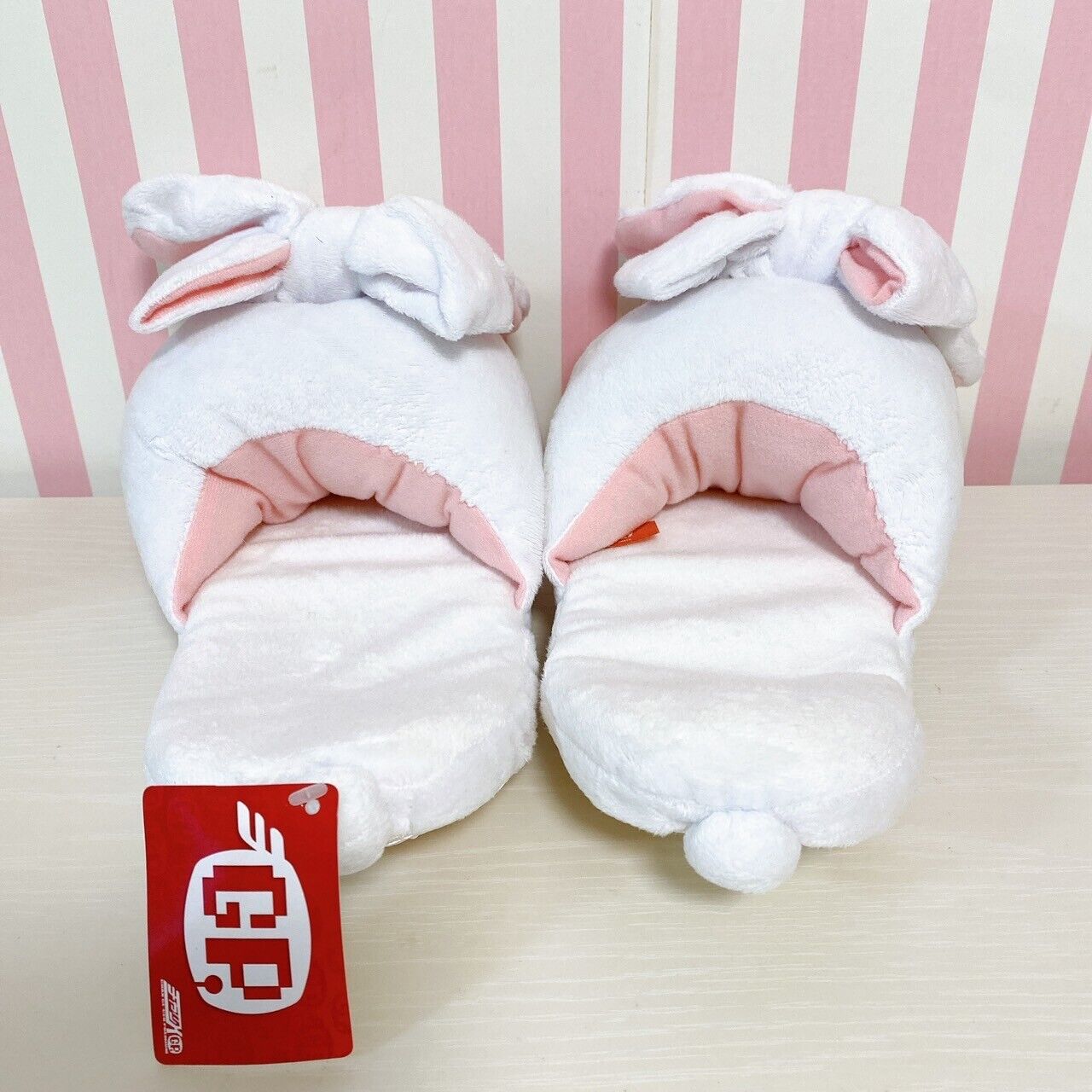 Hanyou Usagi All Purpose Rabbit Slippers Room Shoes White Plush Rabbit Kawaii