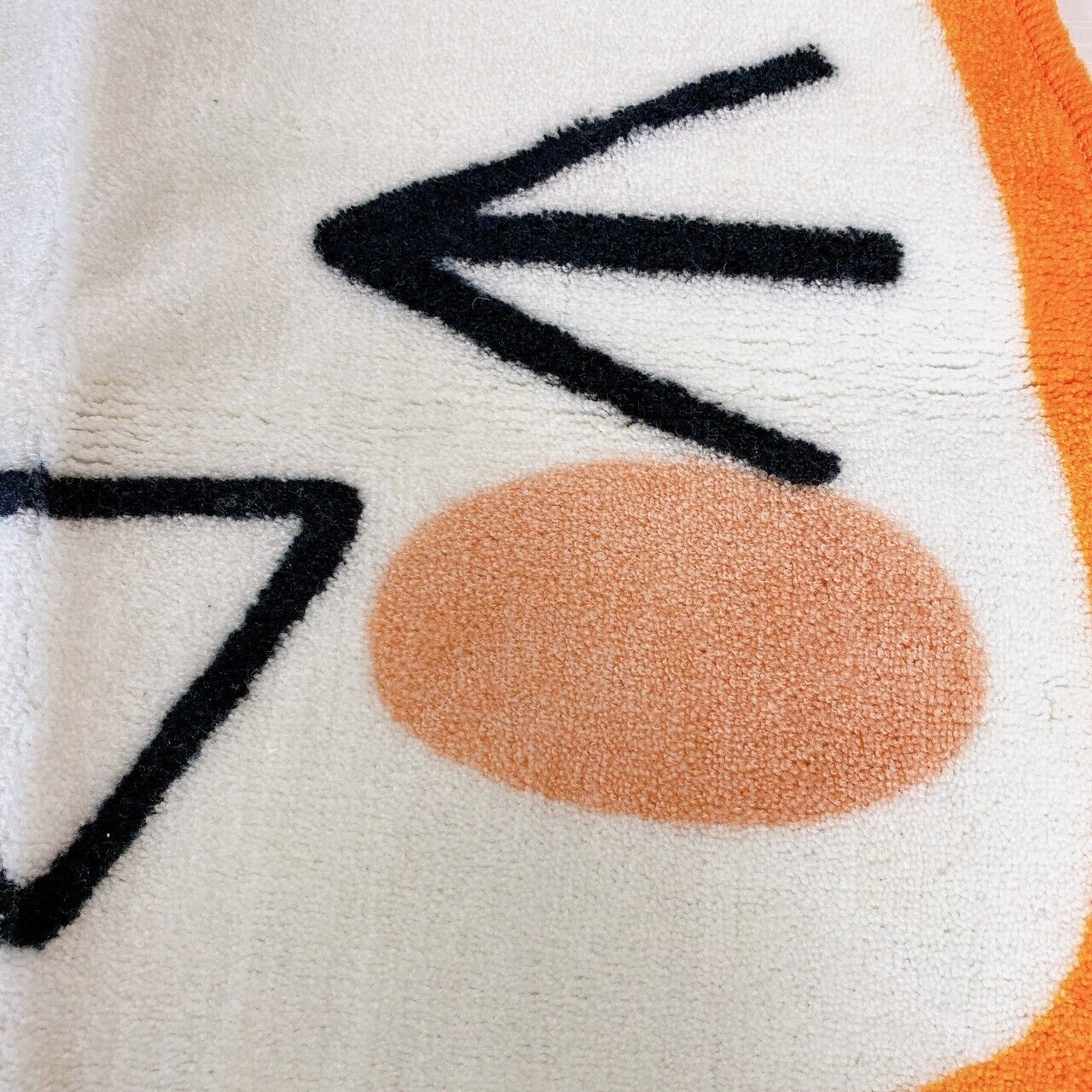 Dokodemo Issho Issyo Toro Inoue Multi Mat Rug Room White Orange Cat Face Die Cut