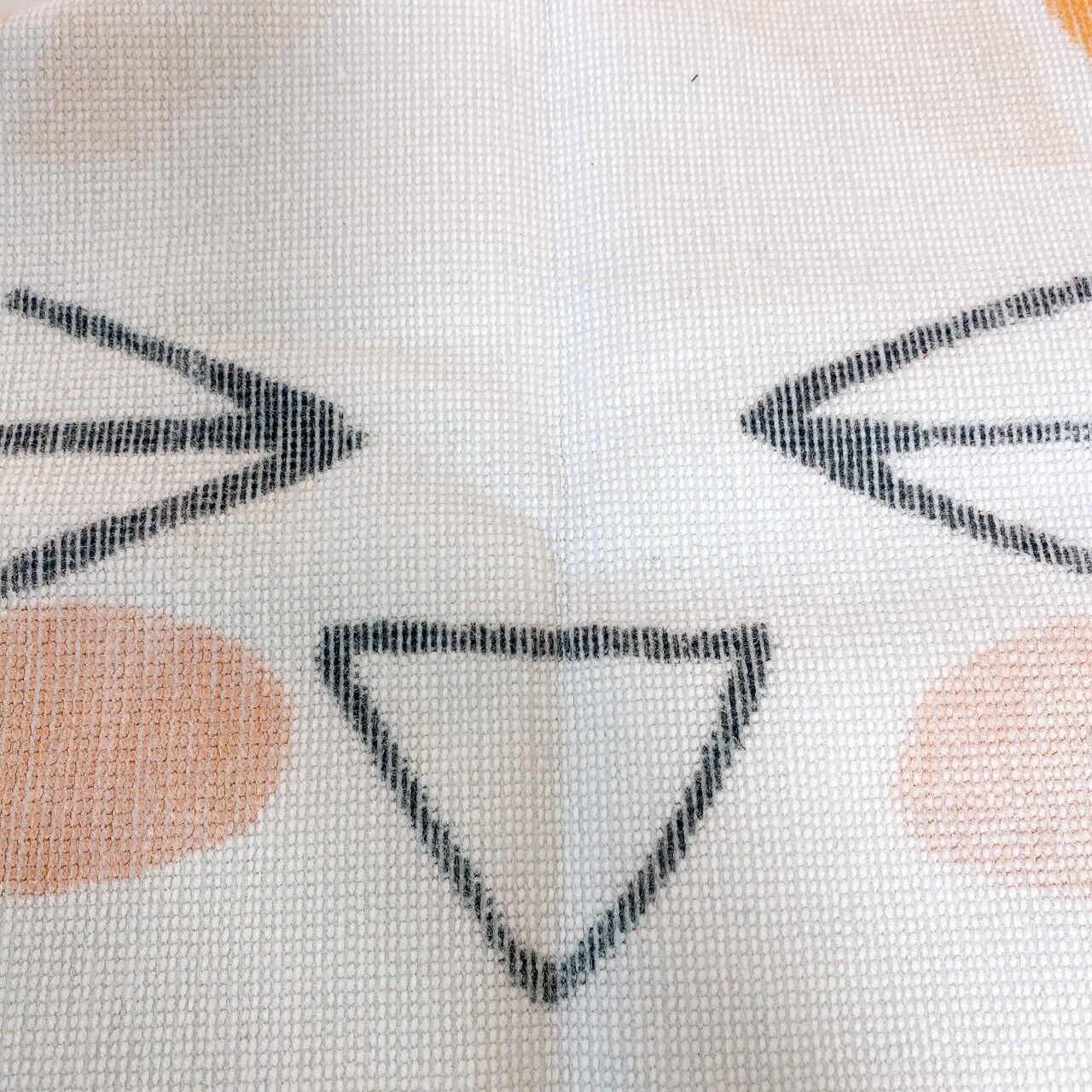 Dokodemo Issho Issyo Toro Inoue Multi Mat Rug Room White Orange Cat Face Die Cut