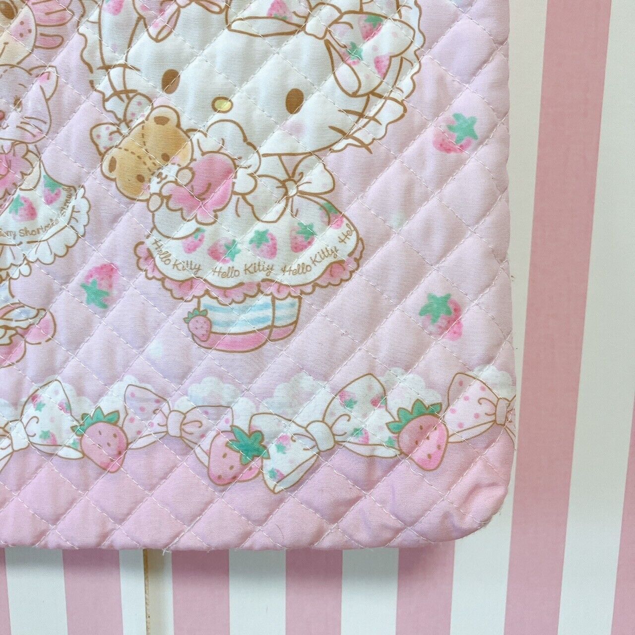 Sanrio Strawberry Shortcake Hello Kitty Collaboration Bag Tote Handbag Pink Rare