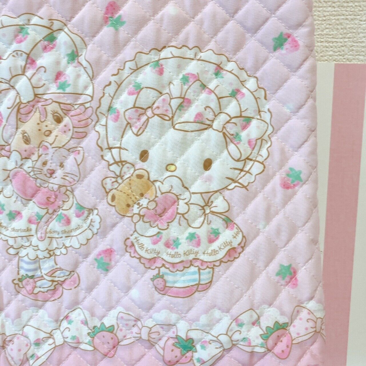 Sanrio Strawberry Shortcake Hello Kitty Collaboration Bag Tote Handbag Pink Rare