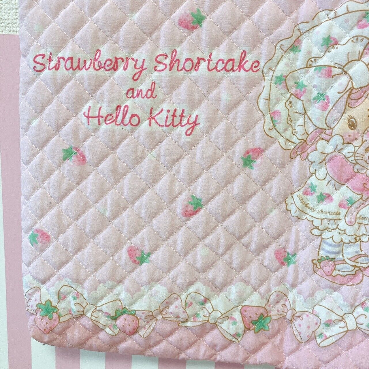 Sanrio Strawberry Shortcake Hello Kitty Collaboration Bag Tote Handbag Pink Rare