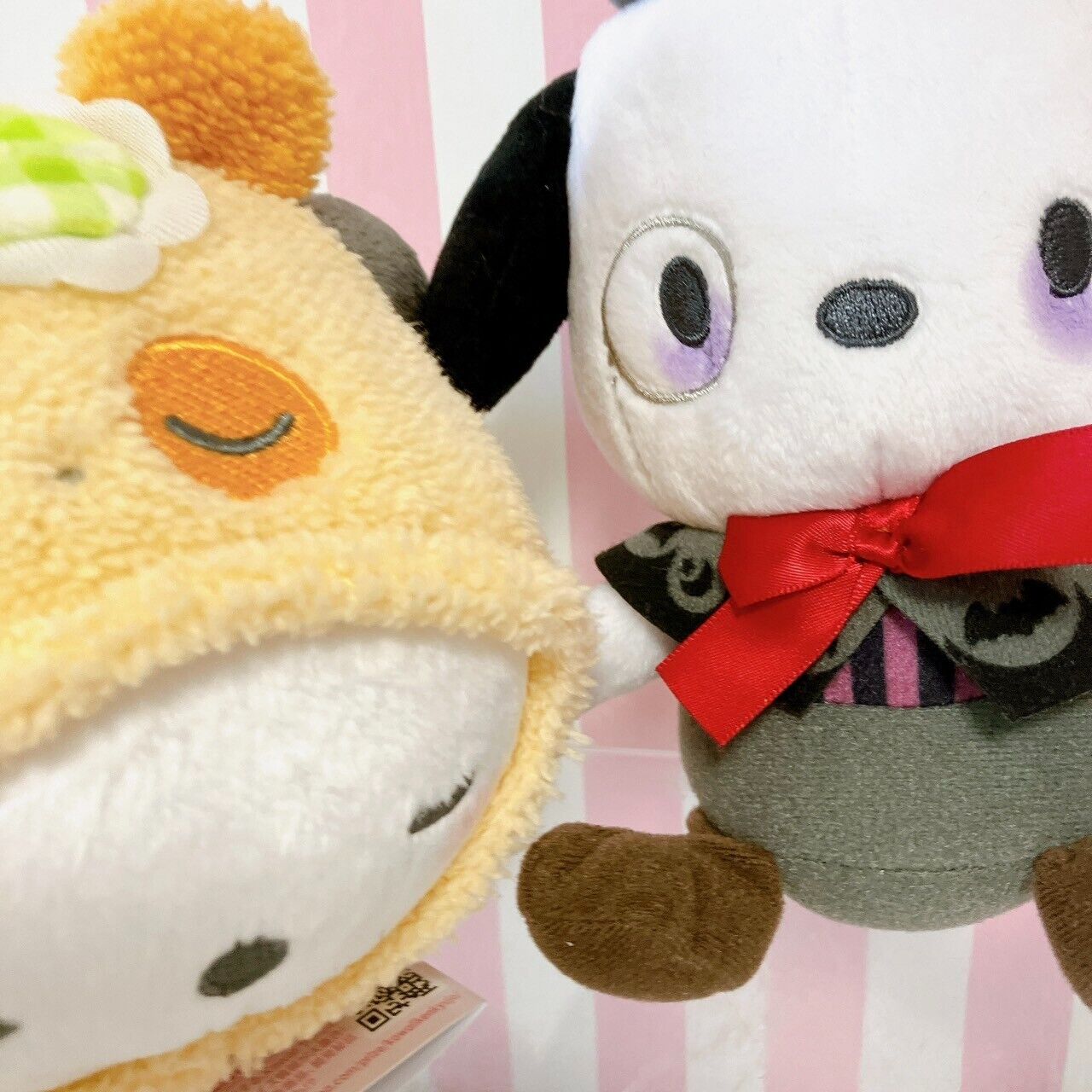 Sanrio Pochacco Plush Set 2 Gentleman Animal Pajama Ribbon Soft Stuffed Toy Dog