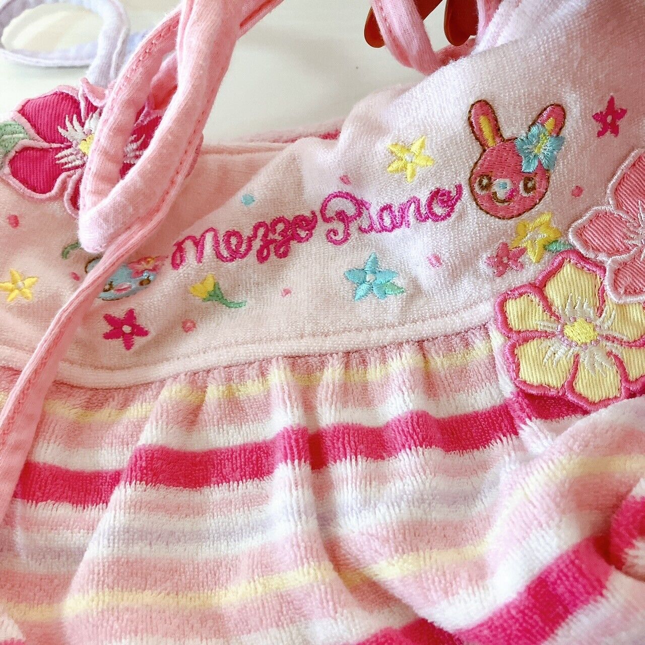 Mezzo Piano Camisole Shorts Pants Set 120cm Pink Stripe Border Hibiscus Kids