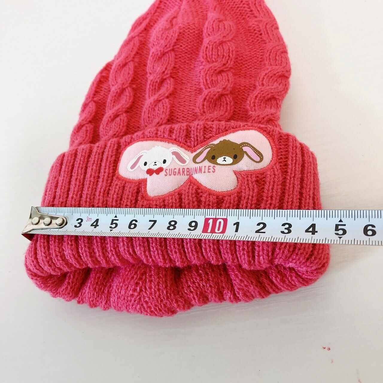 Sanrio Sugar Bunnies Knit Hat Cap Acrylic Pink Fluffy Shirousa Kurousa Kawaii