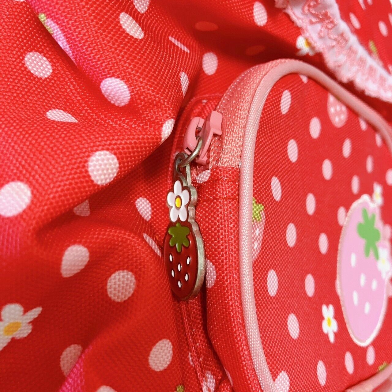 Mother Garden Rucksack Backpack School Bag Cutie Strawberry Dot Red Frill Flower