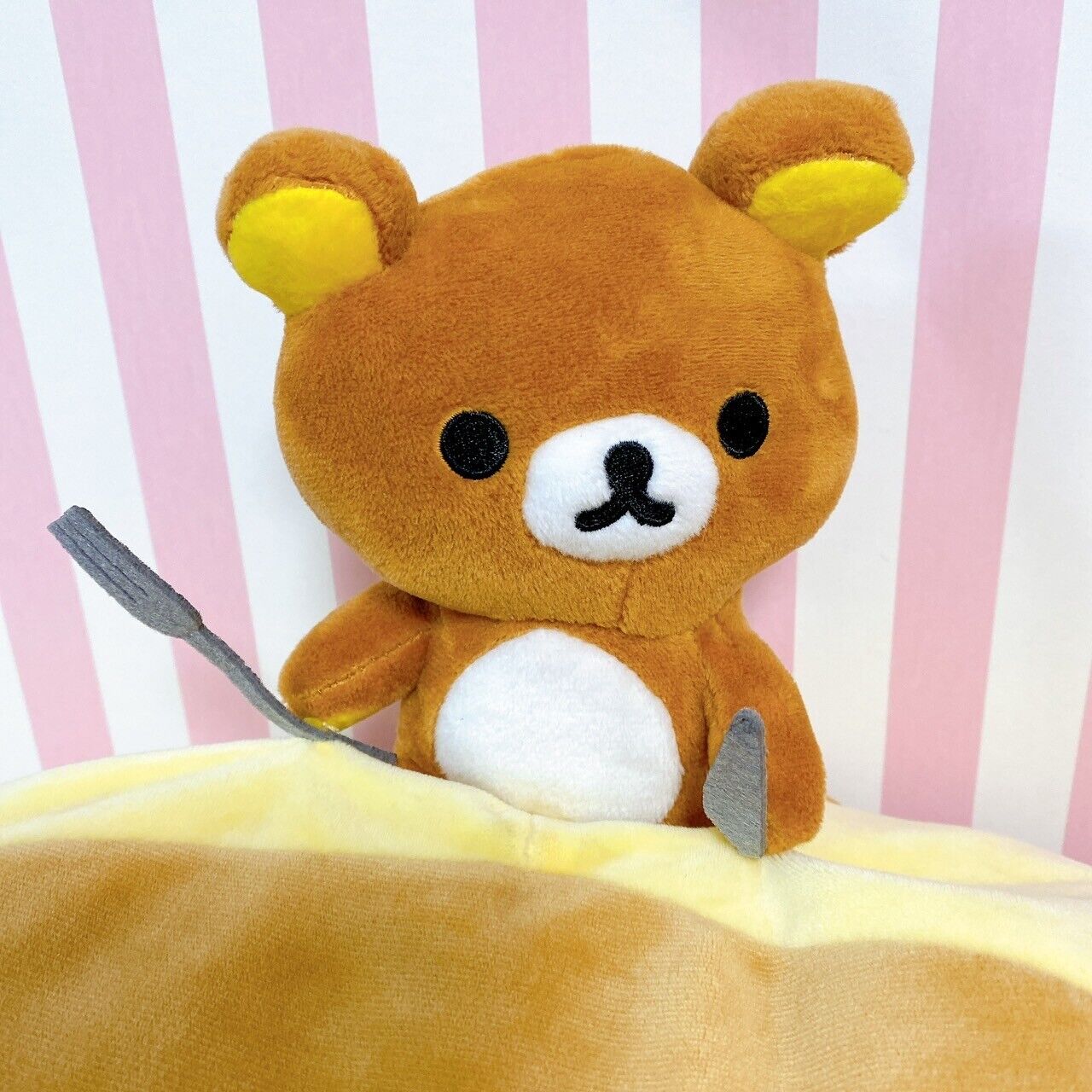 San-x Rilakkuma Cushion Pancake Plush Sweets Brown Bear Butter Fluffy XL Kawaii