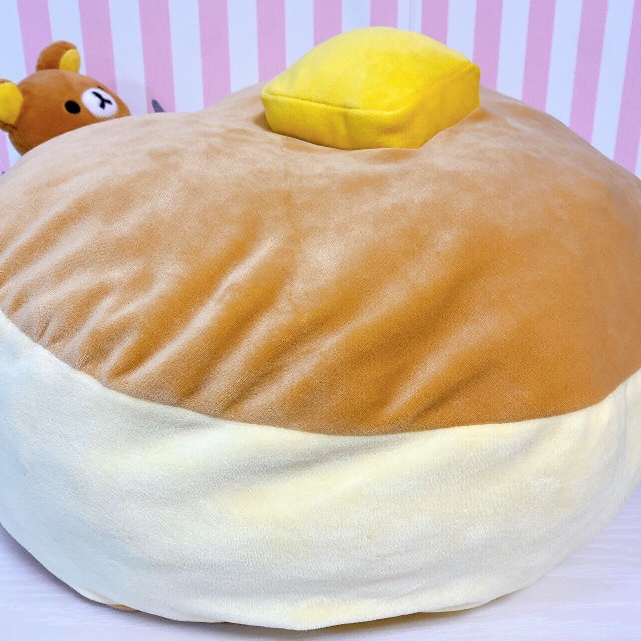 San-x Rilakkuma Cushion Pancake Plush Sweets Brown Bear Butter Fluffy XL Kawaii