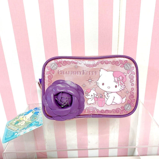 Sanrio Charmmy Charmy Kitty Pouch Rose Flower Pink Purple Perfume Cat Kawaii