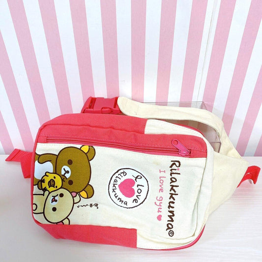 San-x Rilakkuma Korilakkuma Kiiroitori Body Bag White Red Bear Bird Kawaii Rare