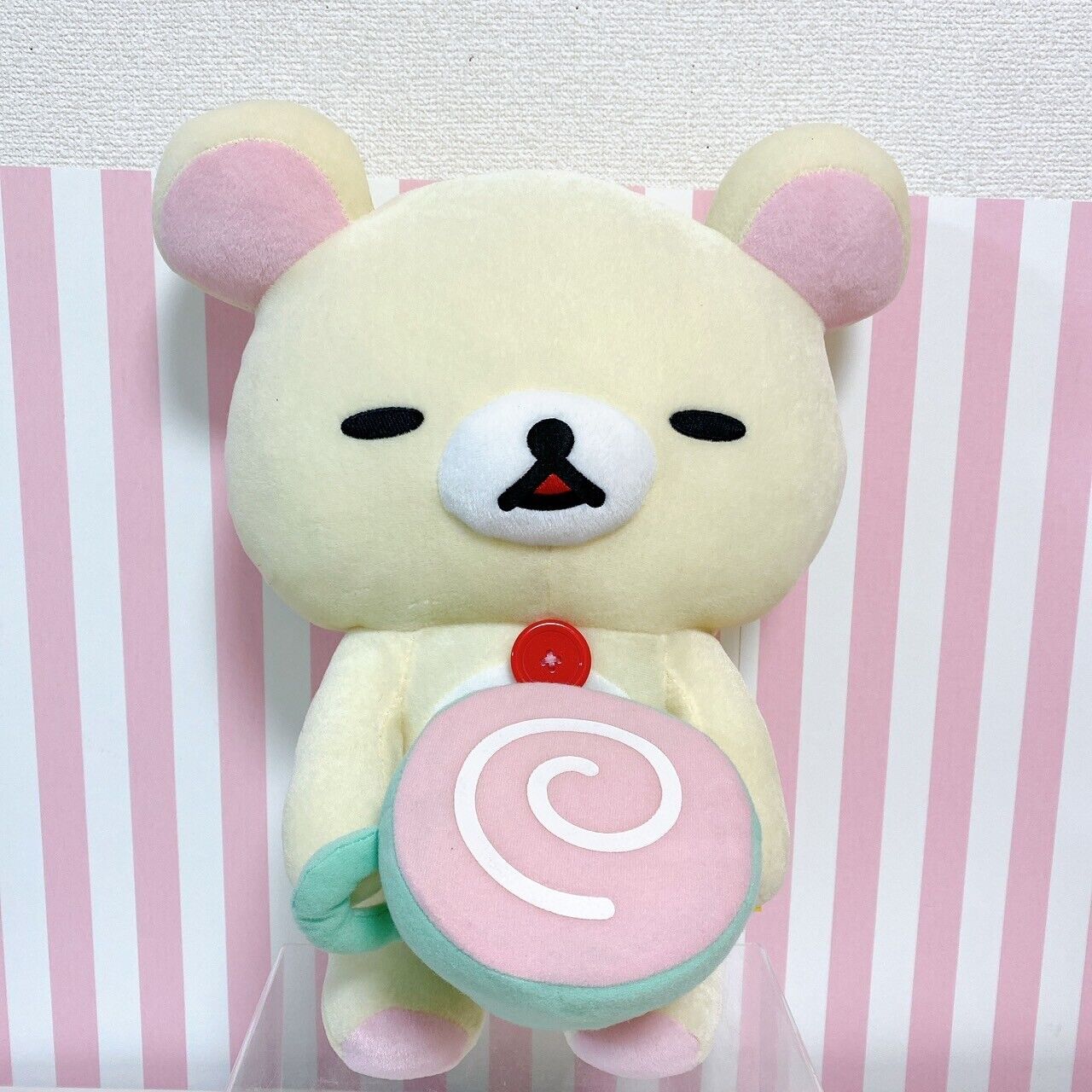 San-X Korilakkuma Plush Soft Stuffed Toy White Bear Sakura Cherry Blossom Doll