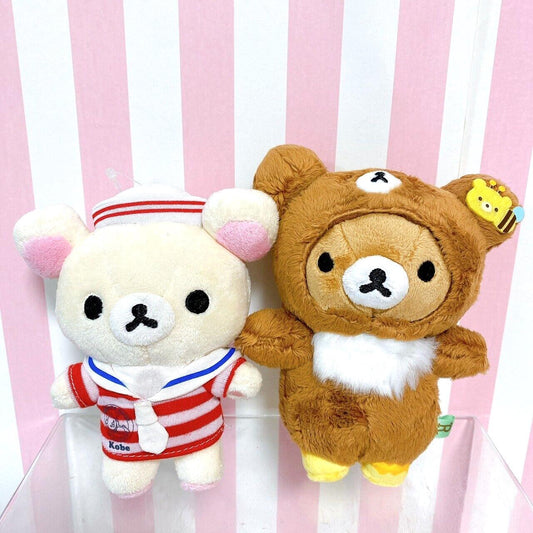 San-X Rilakkuma Korilakkuma Plush Set 2 Soft Toy Kobe Limited Marine Honey Brown