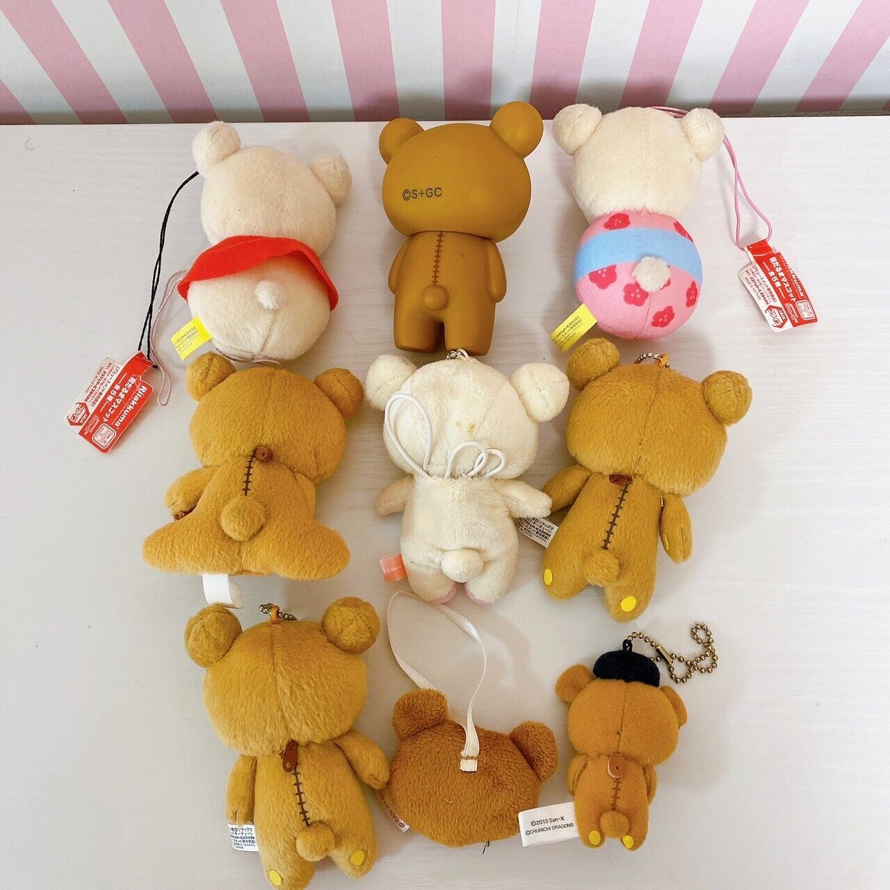 San-x Rilakkuma Korilakkuma Plush Set Mascot Soft Stuffed Toy Bear Brown White