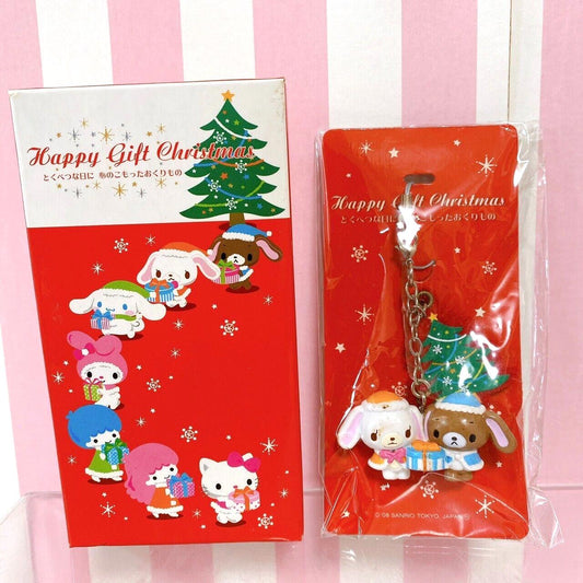 Sanrio Sugar Bunnies Strap Xmas Christmas Shirousa Kurousa Tree Rabbit 2008 Rare