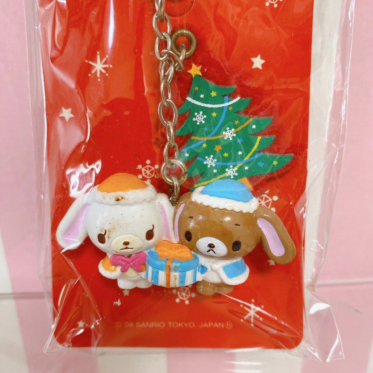 Sanrio Sugar Bunnies Strap Xmas Christmas Shirousa Kurousa Tree Rabbit 2008 Rare