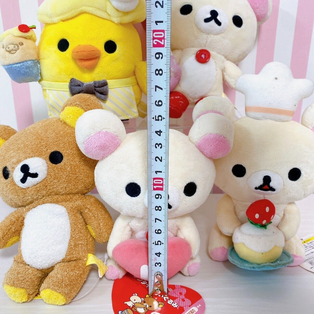 San-X Rilakkuma Korilakkuma Kiiroitori Plush Set 5 Soft Stuffed Toy Umbrella