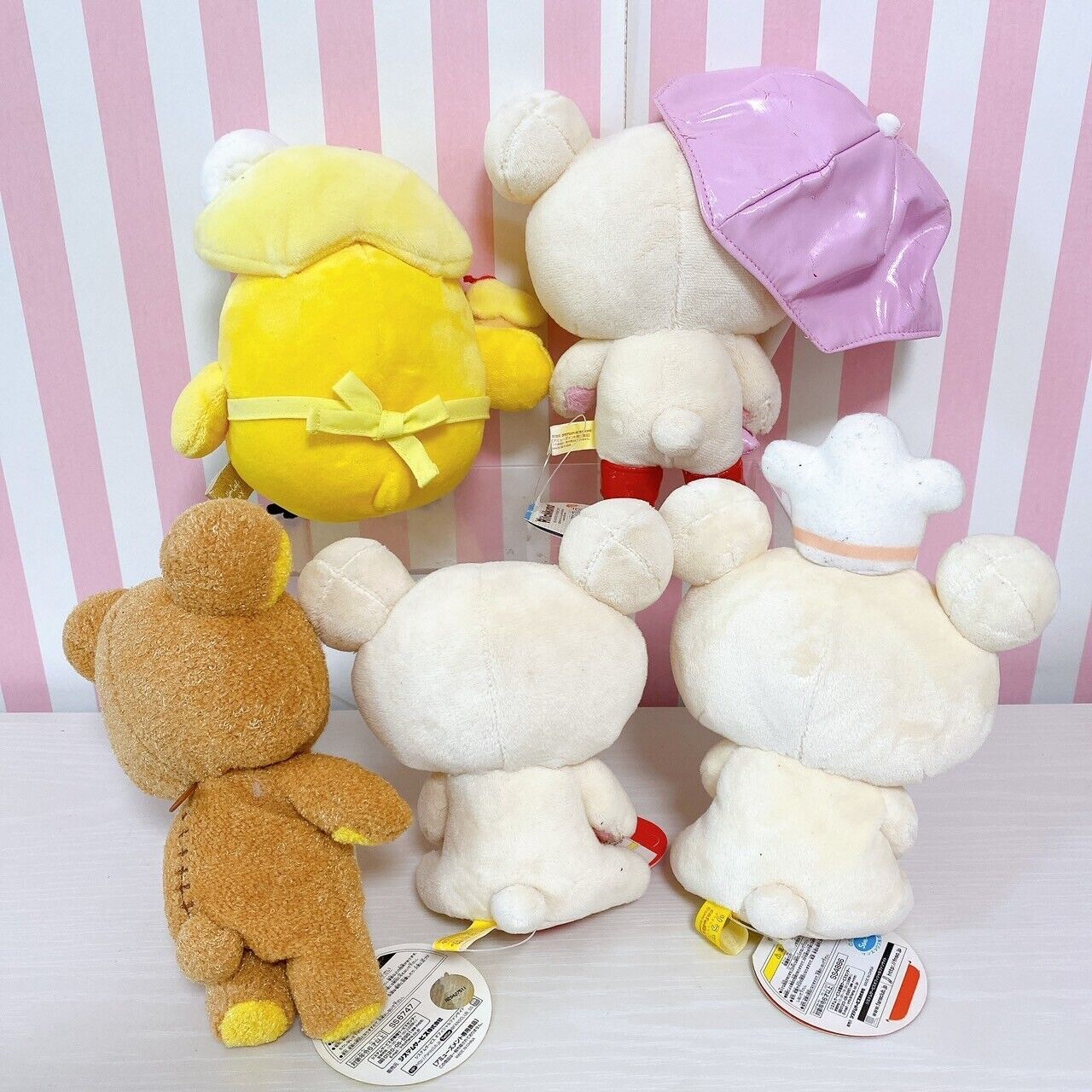 San-X Rilakkuma Korilakkuma Kiiroitori Plush Set 5 Soft Stuffed Toy Umbrella