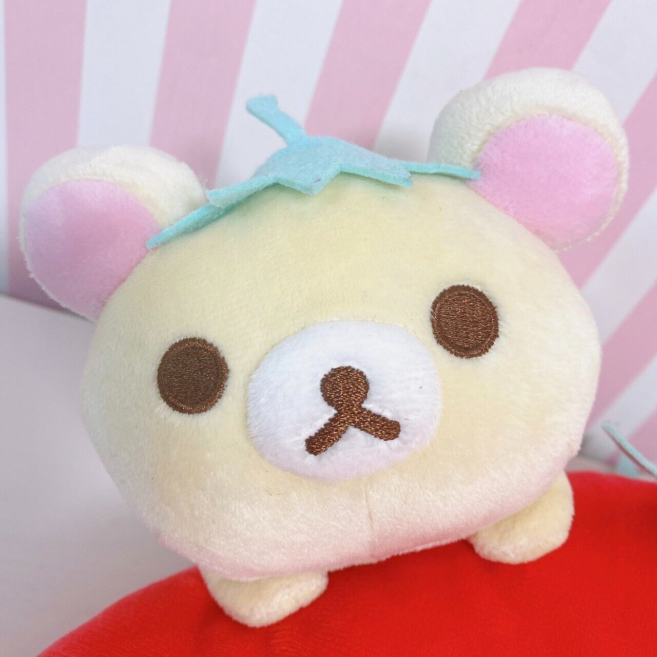 San-x Rilakkuma Korilakkuma Cushion Strawberry Party Plush White Bear Red Fruit