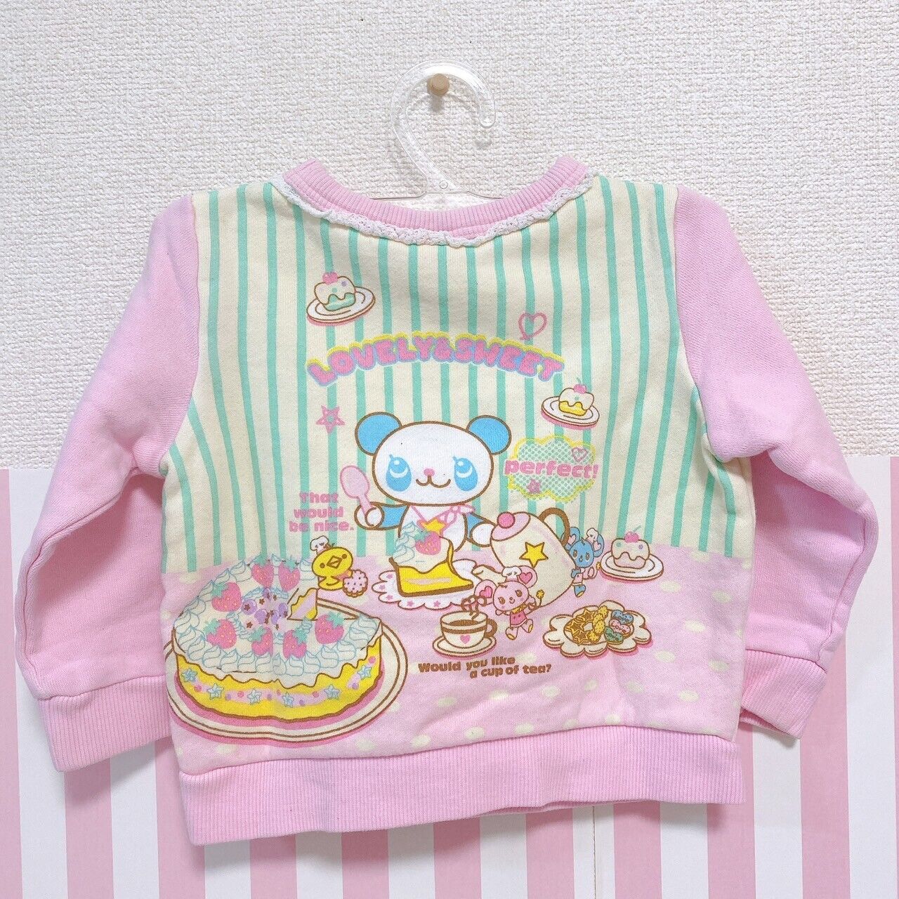 Mezzo Piano Tops 90cm Sweatshirt Long Sleeve Pink Cake Berrie-chan Delicious