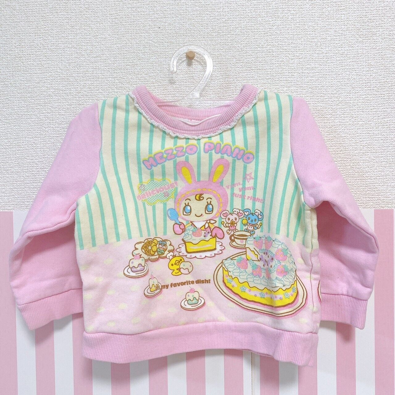 Mezzo Piano Tops 90cm Sweatshirt Long Sleeve Pink Cake Berrie-chan Delicious