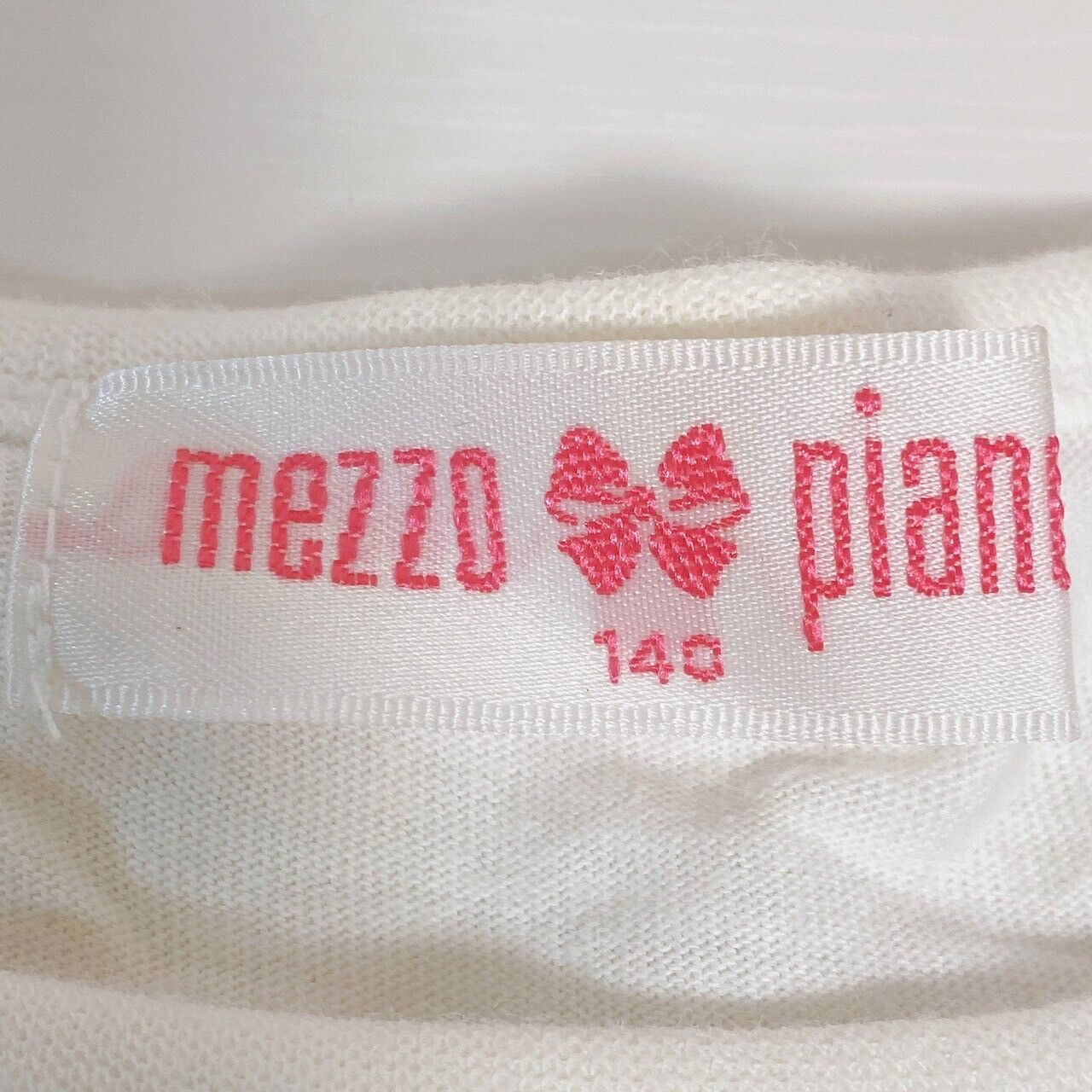 Mezzo Piano T-shirt Tops White 140cm Short Sleeve Heart Strawberry Cherry Ribbon