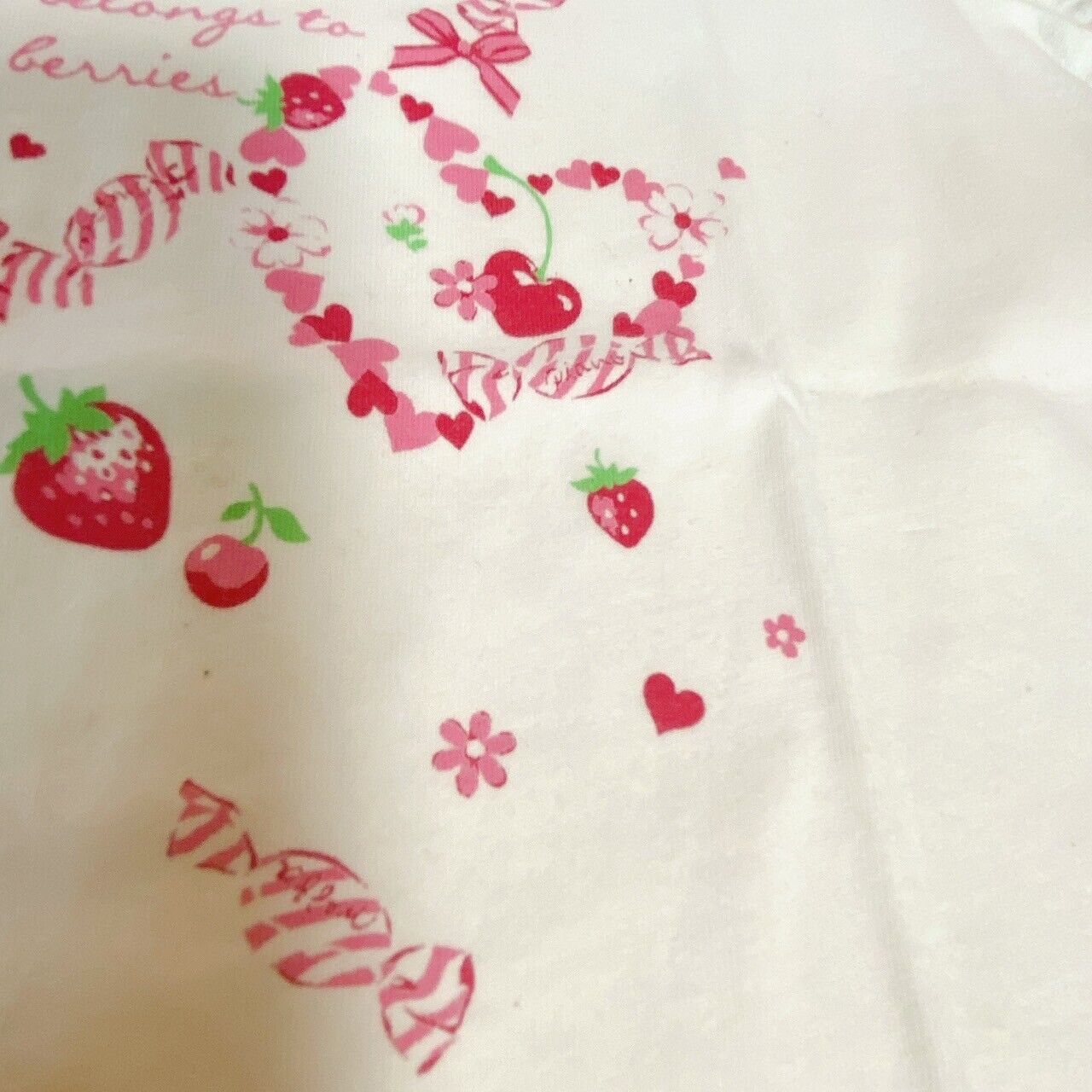 Mezzo Piano T-shirt Tops White 140cm Short Sleeve Heart Strawberry Cherry Ribbon